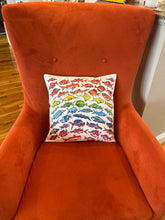Load image into Gallery viewer, Pollock Rainbow Fish Throw Pillow (Cover)