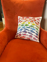 Load image into Gallery viewer, Pollock Rainbow Fish Throw Pillow (Cover)