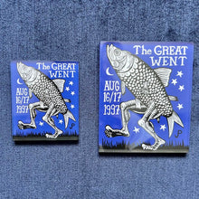 Load image into Gallery viewer, Walking Fish Large Blue Magnet