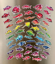 Load image into Gallery viewer, Pollock Rainbow Fish Magnet Set (of 7) - Release #7
